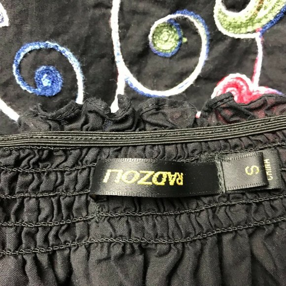 Radzoli Black Floral Embellished‎ Top Off Shoulder - Picture 7 of 8